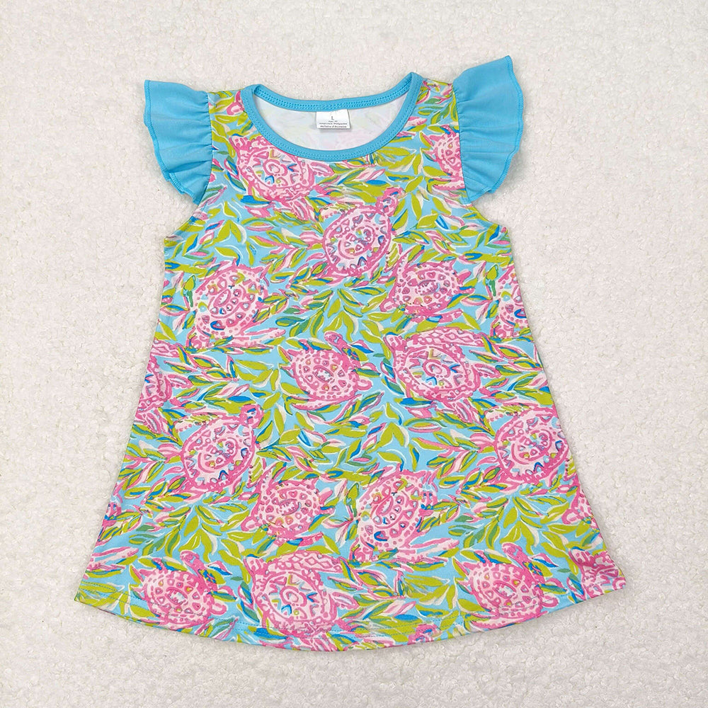 Baby Girl Short Sleeves Sea Flower Sibling Tops Clothes RTS