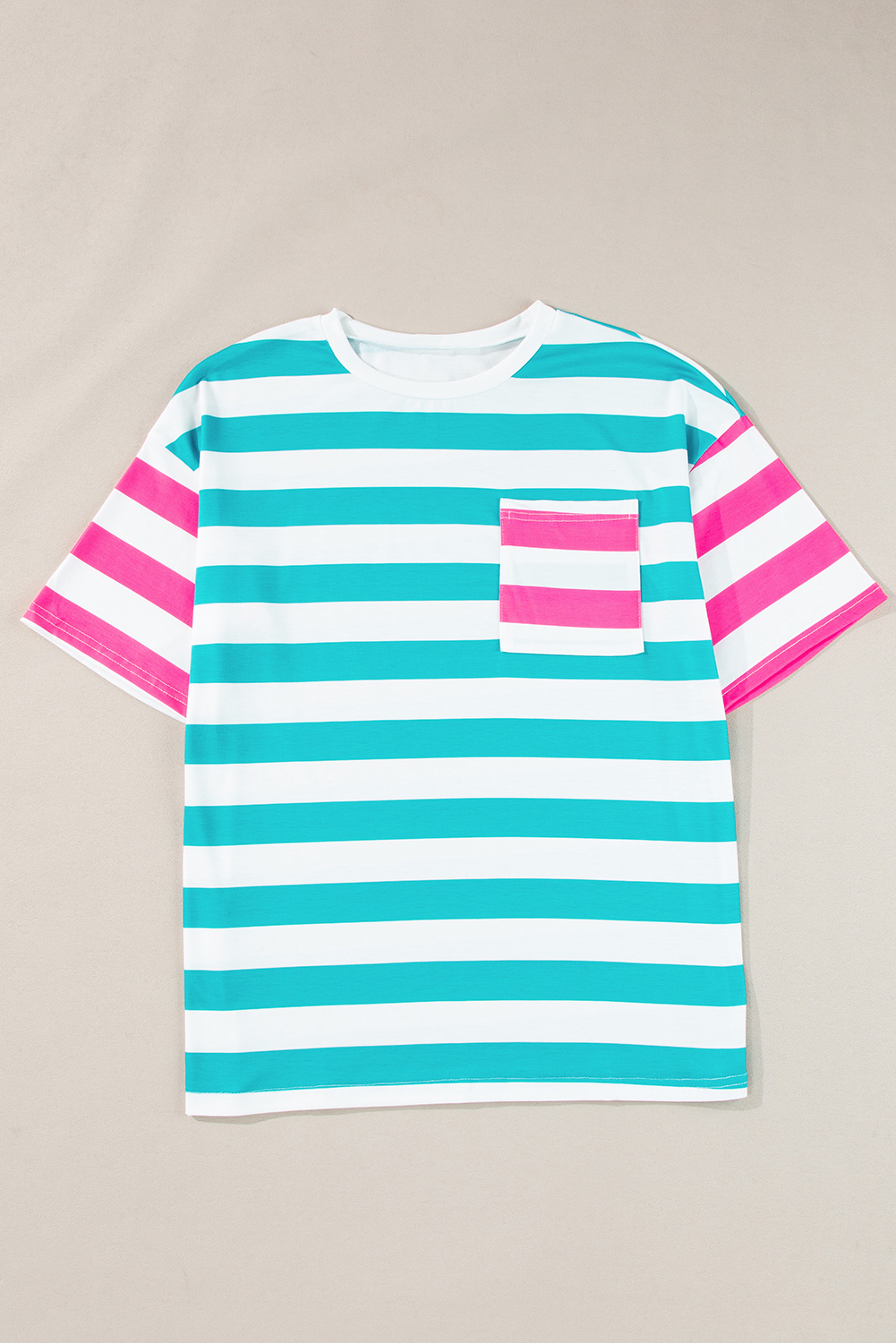 Pre-order Adult Women Pink Blue Stripes Shirt Tops