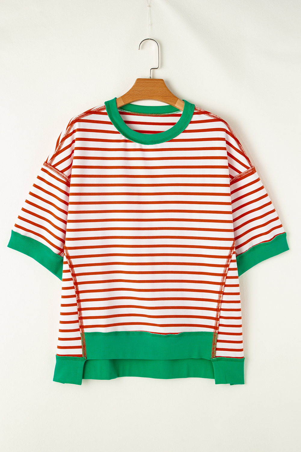 Pre-order Adult Women Red Green Stripes Shirt Tops