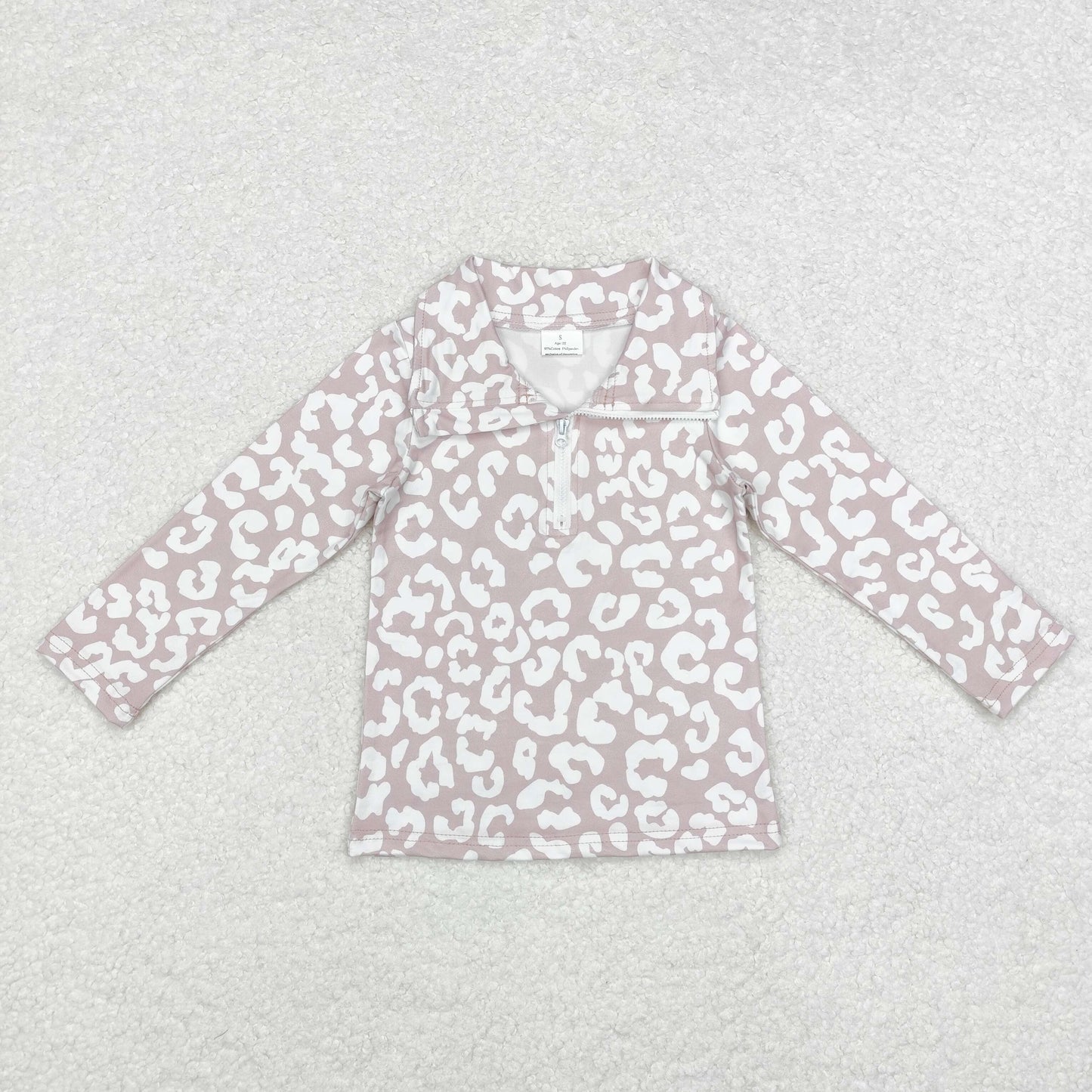 Sibling Kids Girls Leopard Flower Checked Zipper Pullovers Shirts Tops RTS
