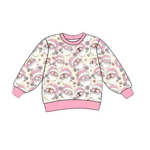 Pre-order Baby Girl Christmas Santa Flower Pink Shirt
