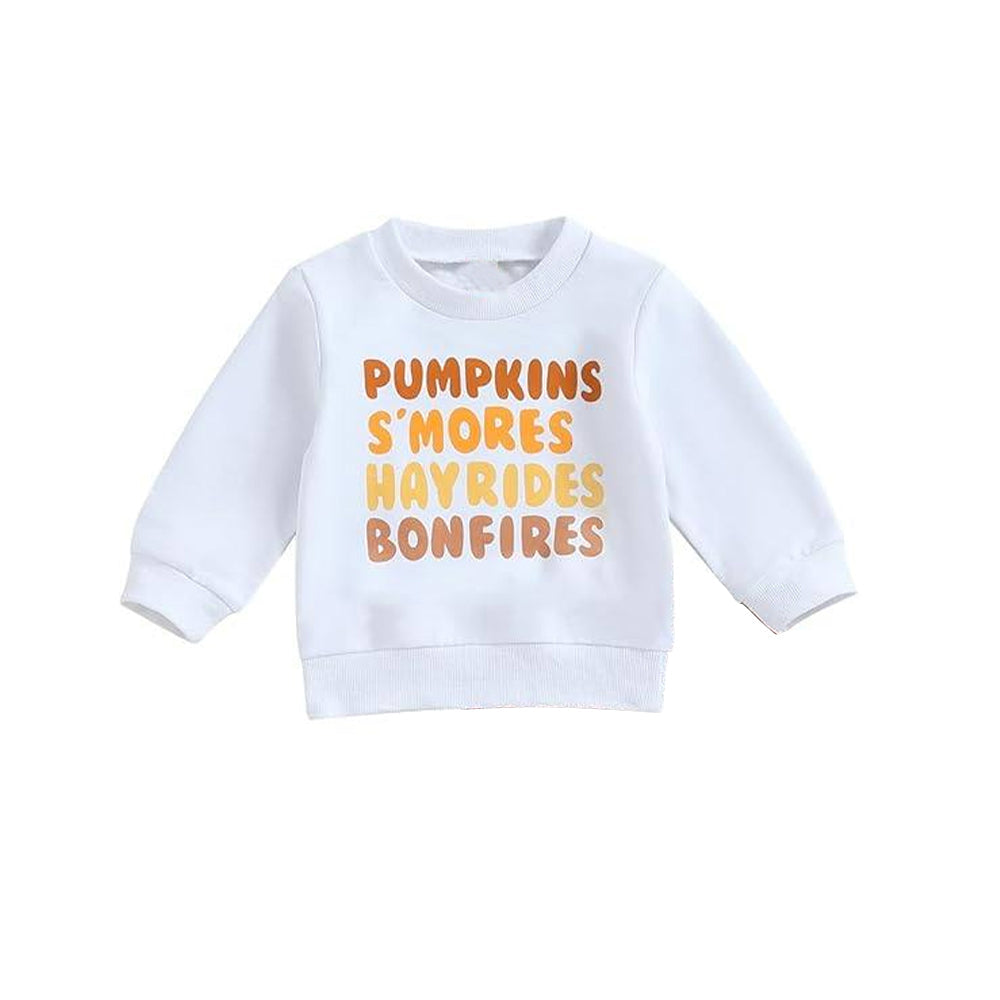 Pre-order Baby Girl Long Sleeves Pumpkin Shirt Tops
