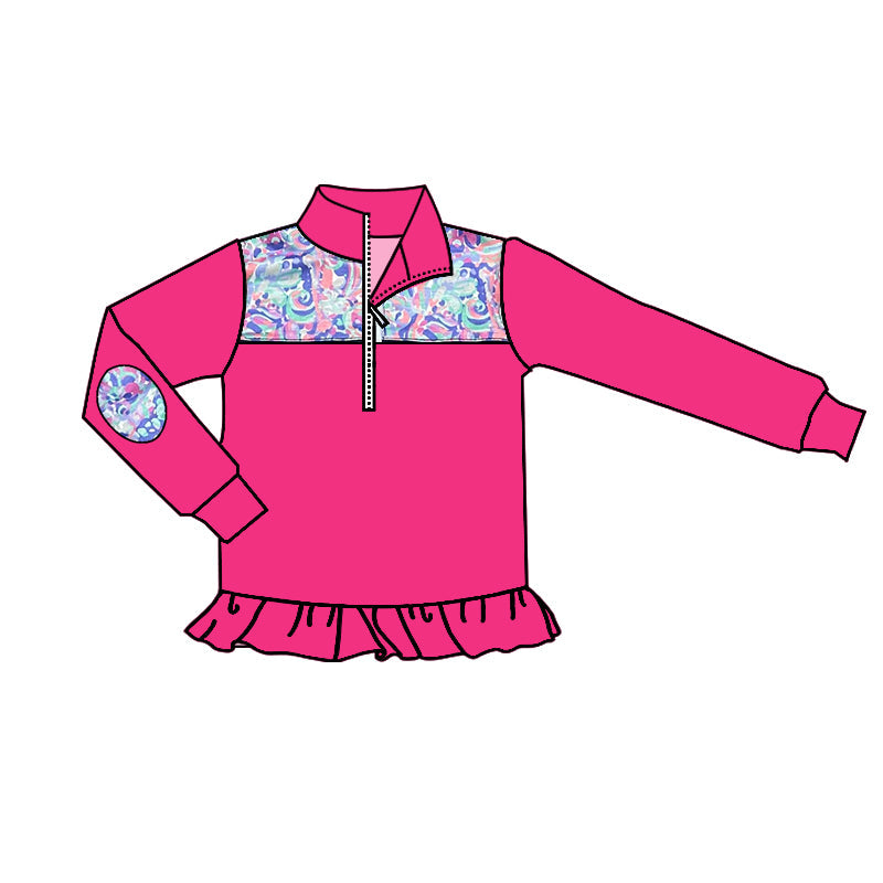 Pre-order Baby Girl Pink Seaweed Zipper Pullover Shirt