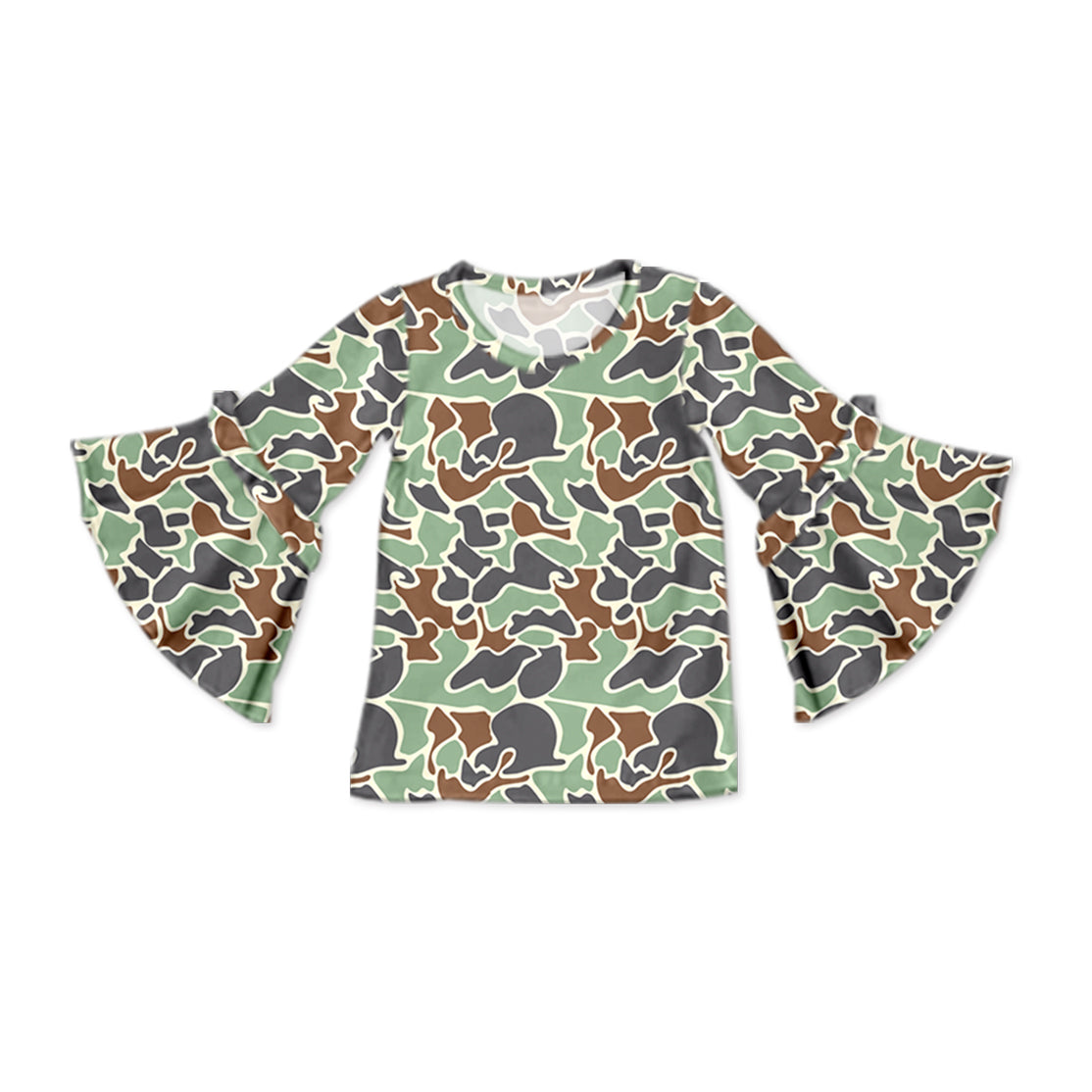 Pre-order Baby Girl Toddler Green Camo Shirt Tops