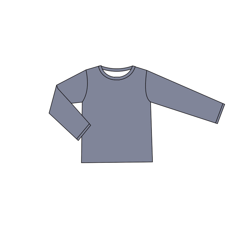 Pre-order Baby Kids Toddler Long Sleeve Grey Cotton Shirt Tops