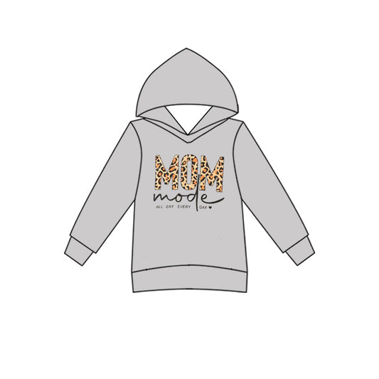 Adult Women Long Sleeves MOM Gray Hoodie Shirt Tops