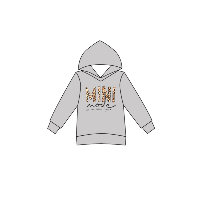 Baby Kids Toddler Long Sleeves MINI Gray Hoodie Shirt Tops