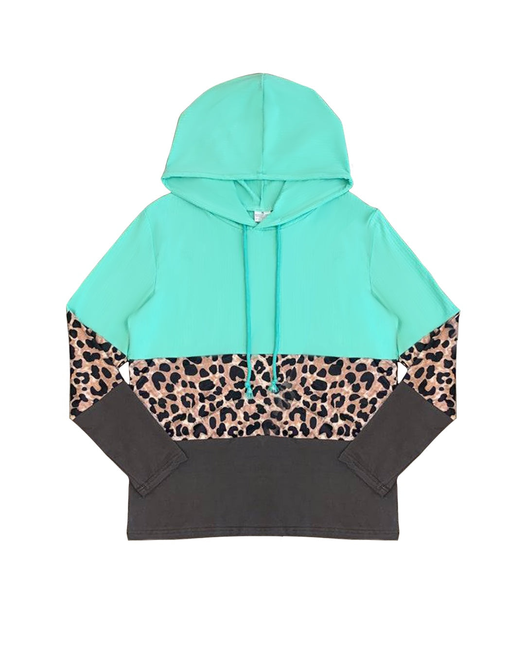 Pre-order Adult Women Long Sleeves Leopard Green Hoodie Pullover Shirt