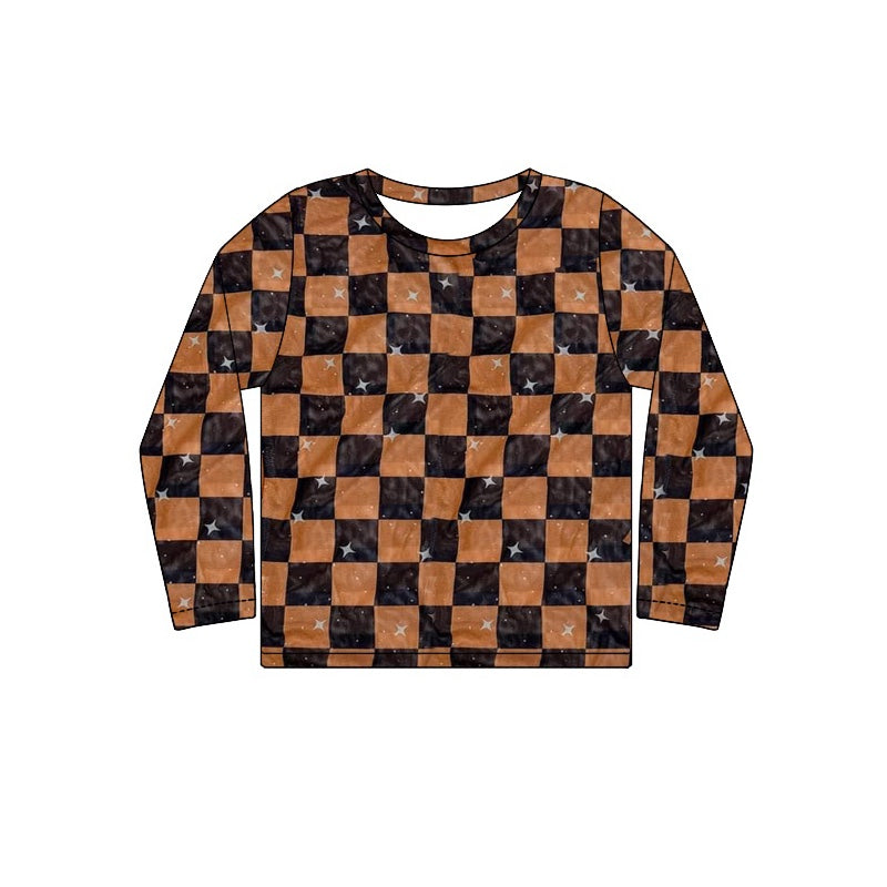 Pre-order Baby Kids Toddler Long Sleeves Checkered Shirt Tops