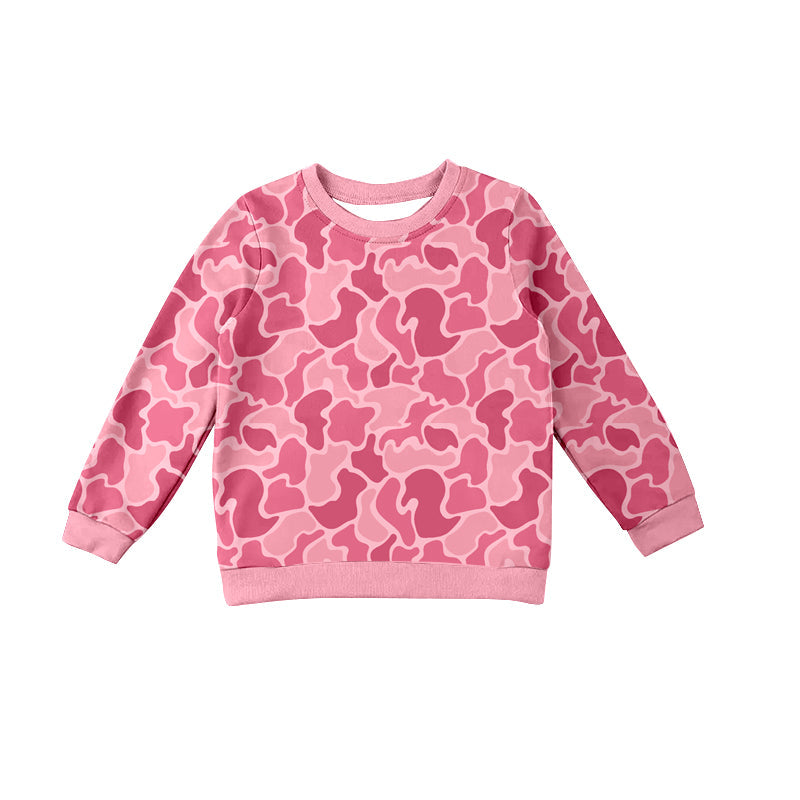 Pre-order Baby Girl Long Sleeves Camo Pink Shirt Pullover