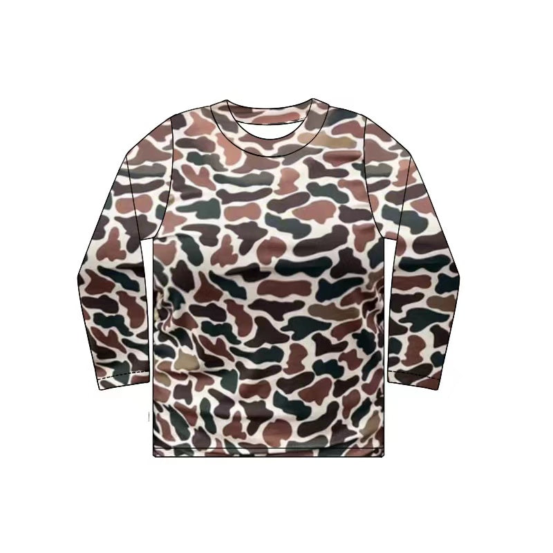 Preorder Adult Women Long Sleeve Brown Camo Shirt Tops