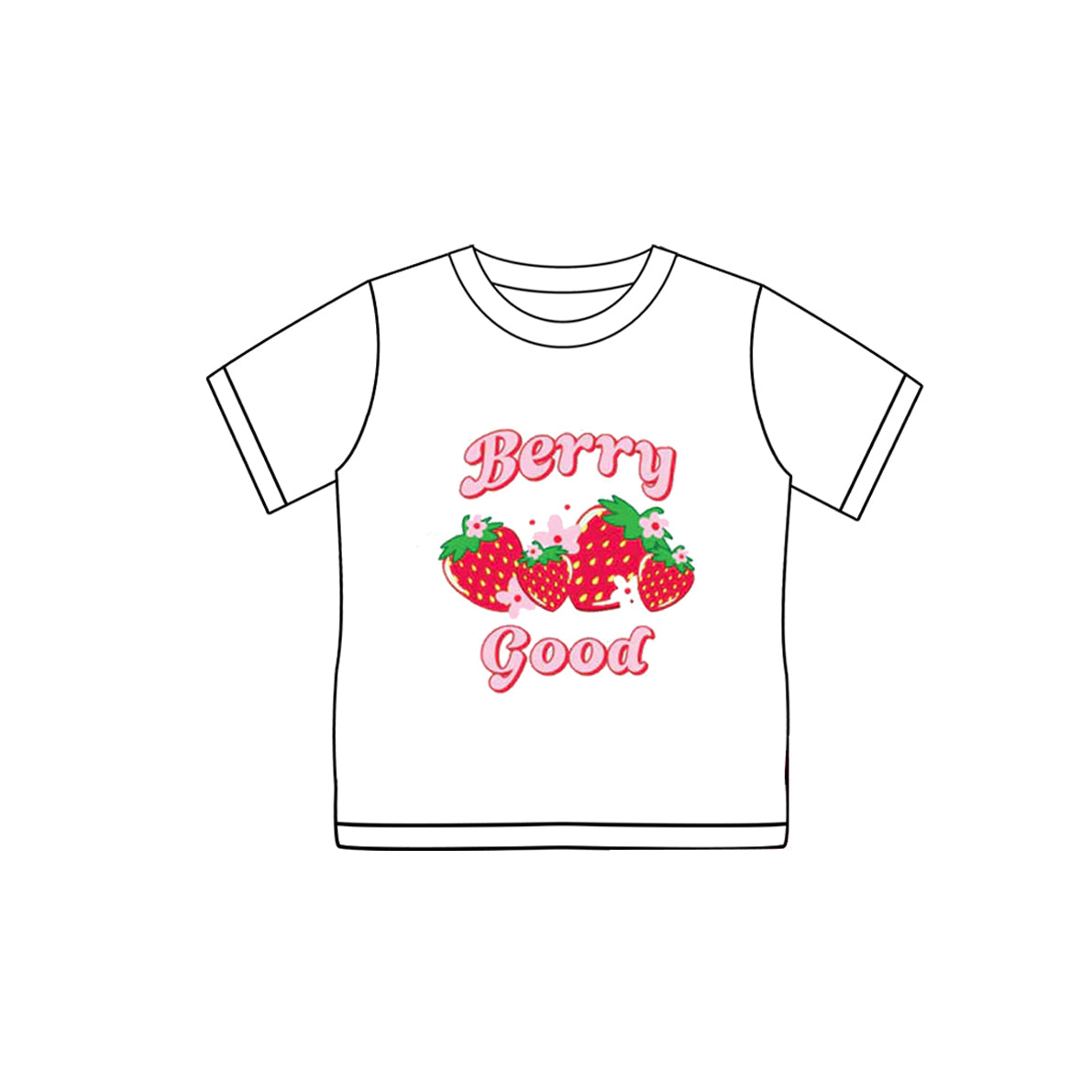 Preorder Baby Girl Short Sleeves Strawberry Tee Shirt Tops ( Moq 5 )