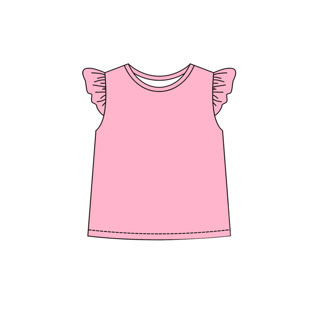Preorder Baby Girl Short Sleeves Pink Tee Shirt Tops ( Moq 5 )