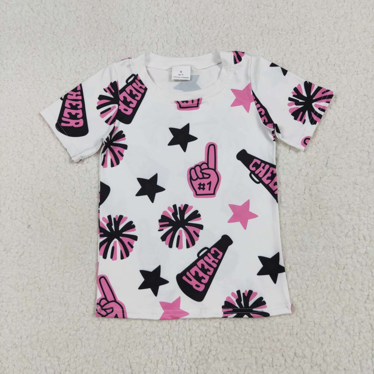 Baby Girl Toddler Short Sleeves Cheer Team Shirts Sibling Tops Clothes RTS