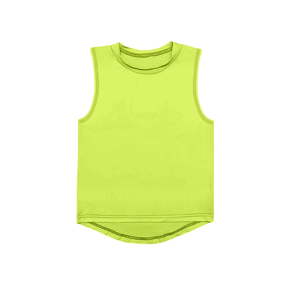 Preorder Baby Girl Yellow Sleeveless Yoga Activewear Sports Tops ( Moq 5 )