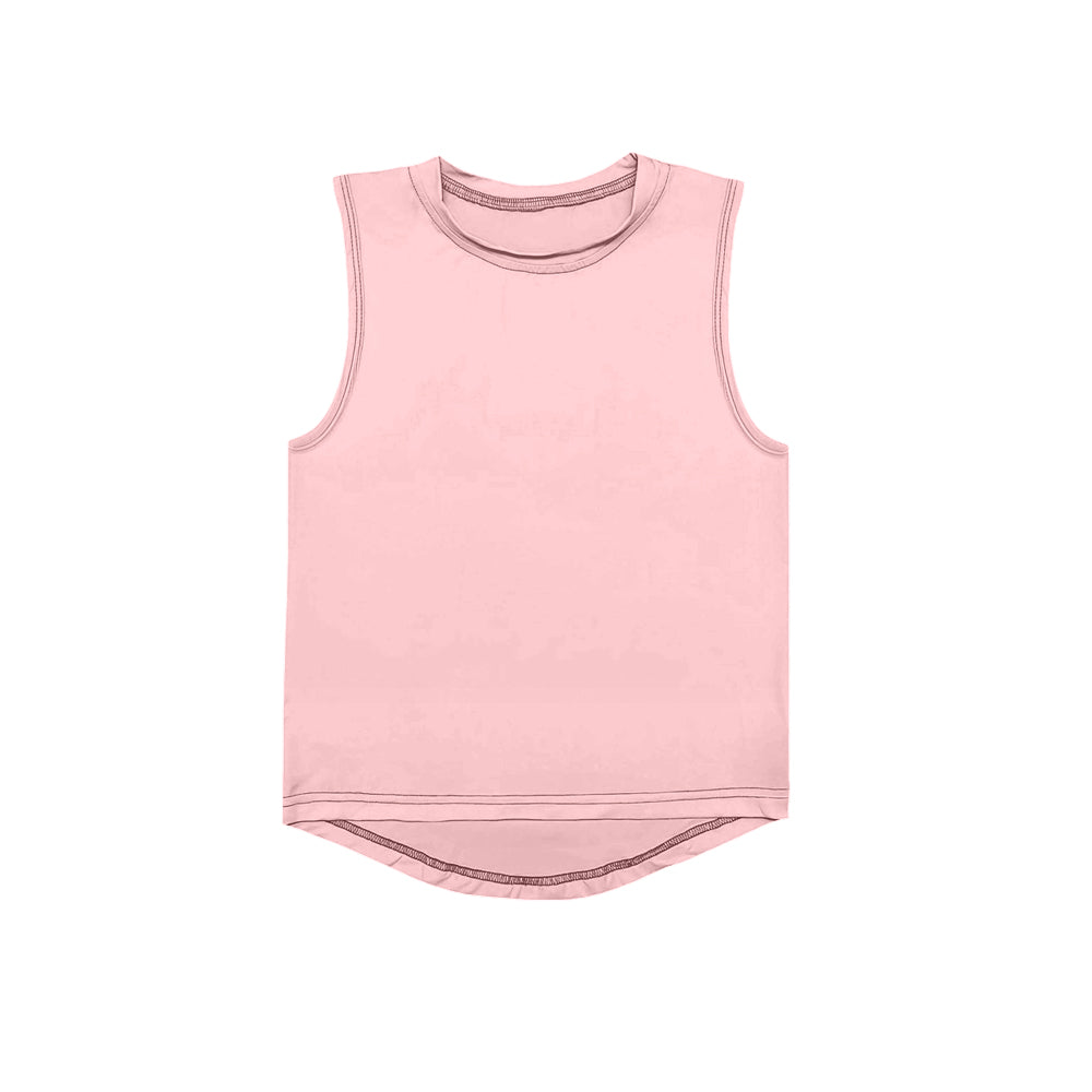 Preorder Baby Girl Pink Sleeveless Yoga Activewear Sports Tops ( Moq 5 )