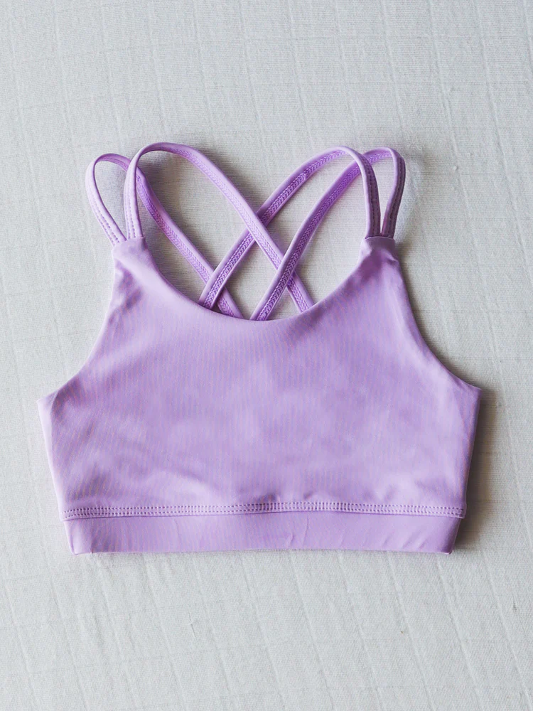Preorder Baby Girl Purple Straps Yoga Activewear Sports Vest Tops ( Moq 5 )
