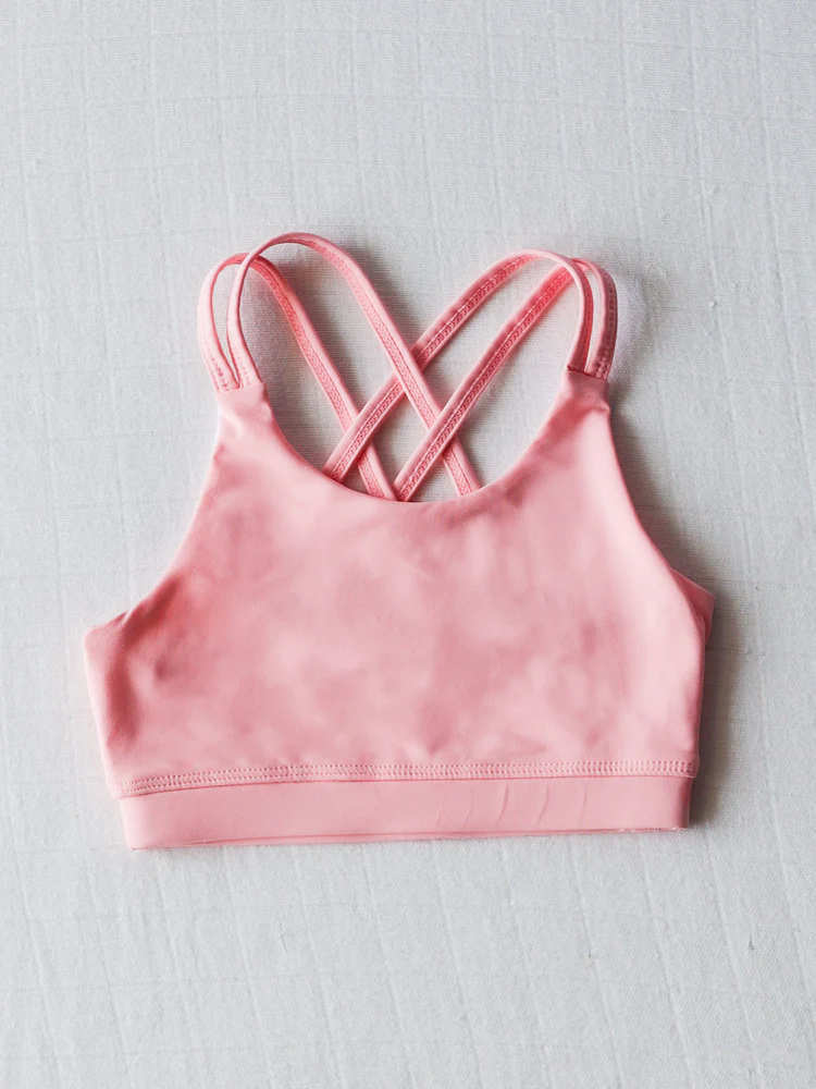 Preorder Baby Girl Pink Straps Yoga Activewear Sports Vest Tops ( Moq 5 )