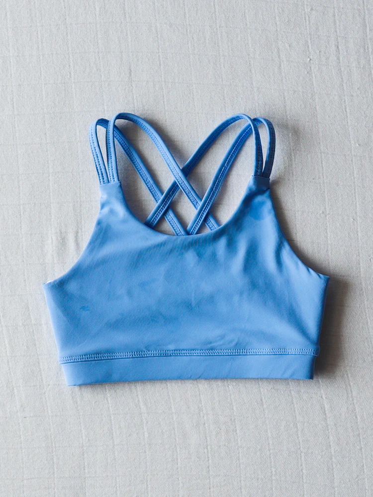Preorder Baby Girl Blue Straps Yoga Activewear Sports Vest Tops ( Moq 5 )