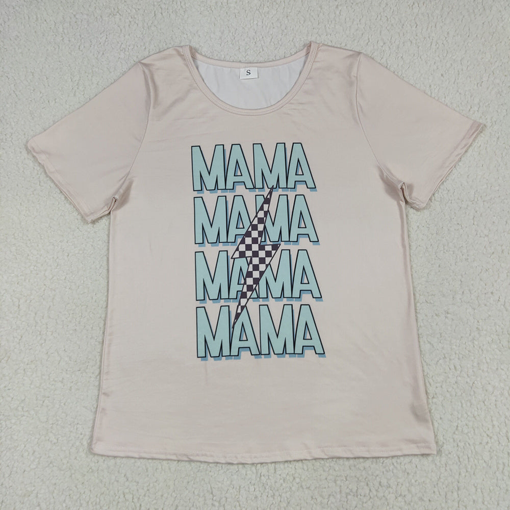Kids Adult Women Short Sleeves Mama's Boy Sibling Mommy and Me Family Shirt Tops RTS