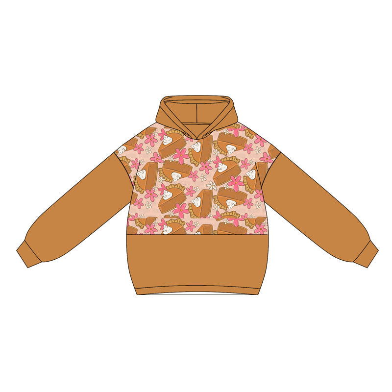 ( Moq 5 ) Preorder Baby Girl Long Sleeves Flower Cakes Hoodies Tops Fall Shirt