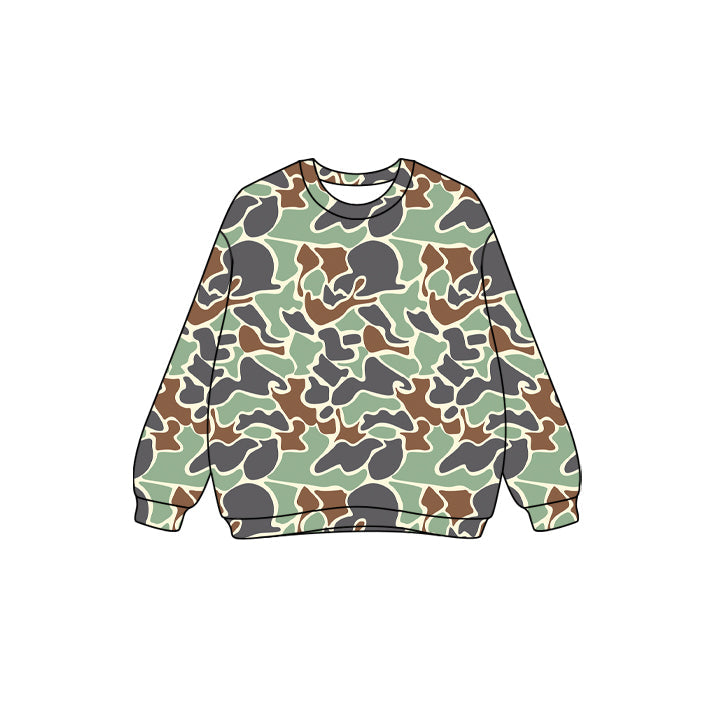 ( Moq 5 ) Preorder Adult Women Long Sleeve Green Camo Shirt Tops