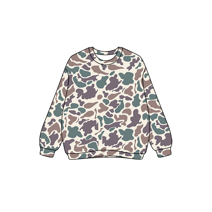 ( Moq 5 ) Preorder Adult Women Long Sleeve Purple Green Camo Shirt Tops