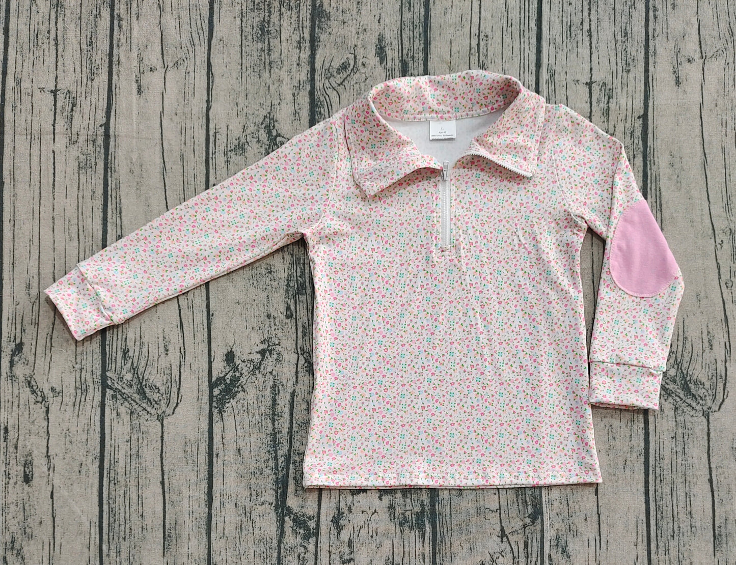 Baby Girl Long Sleeves Floral Zipper Pullover Shirt Tops RTS