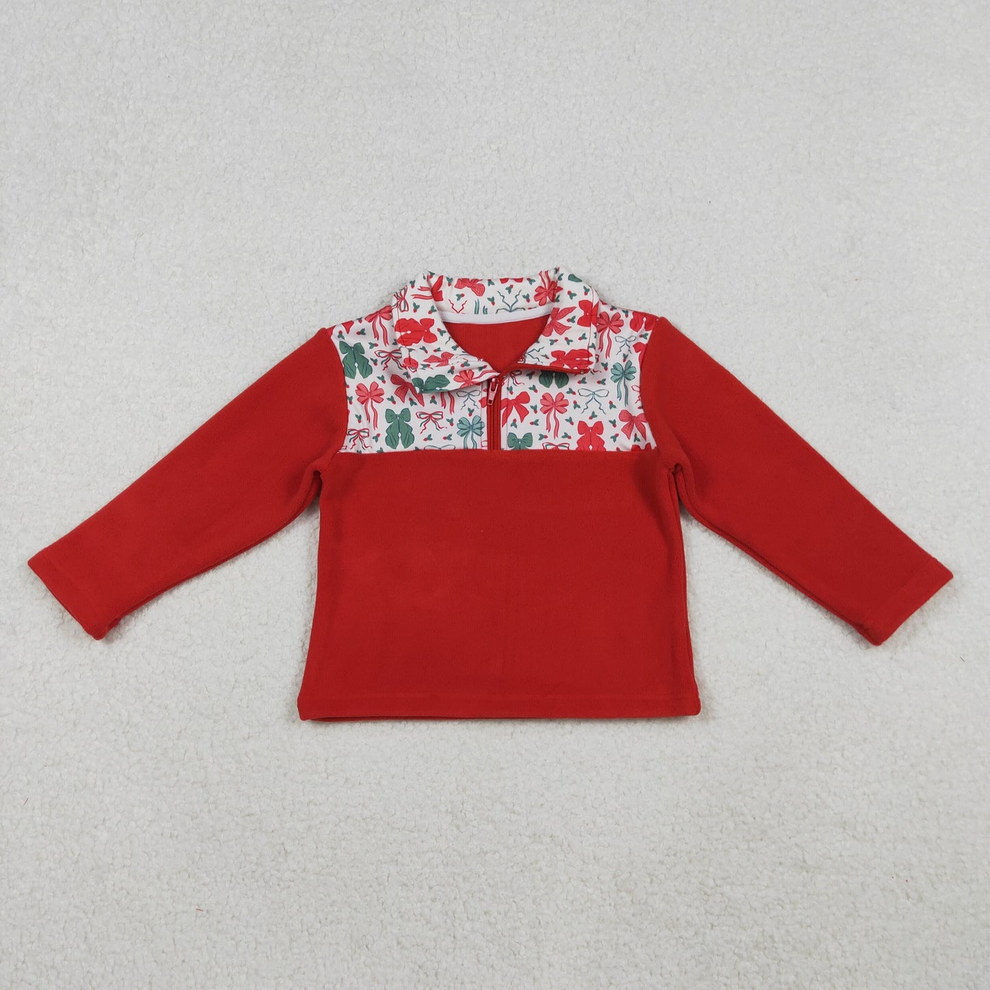 Sibling Baby Boys Girls Long Sleeves Camo Bows Santa Zipper Fleece Pullover Shirts Tops RTS