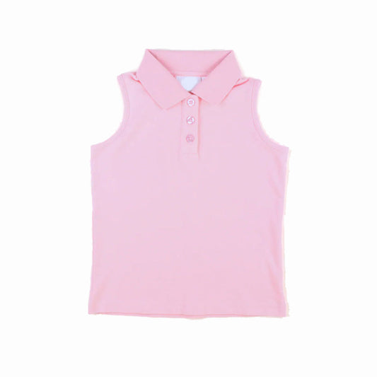 ( Moq 5 ) Preorder Baby Girl Toddler Sleeveless Yoga Active Pink Buttons Shirt