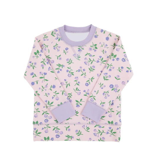 ( Moq 5 ) Preorder Girls Kids Toddler Long Sleeves Purple Flower Shirt Tops