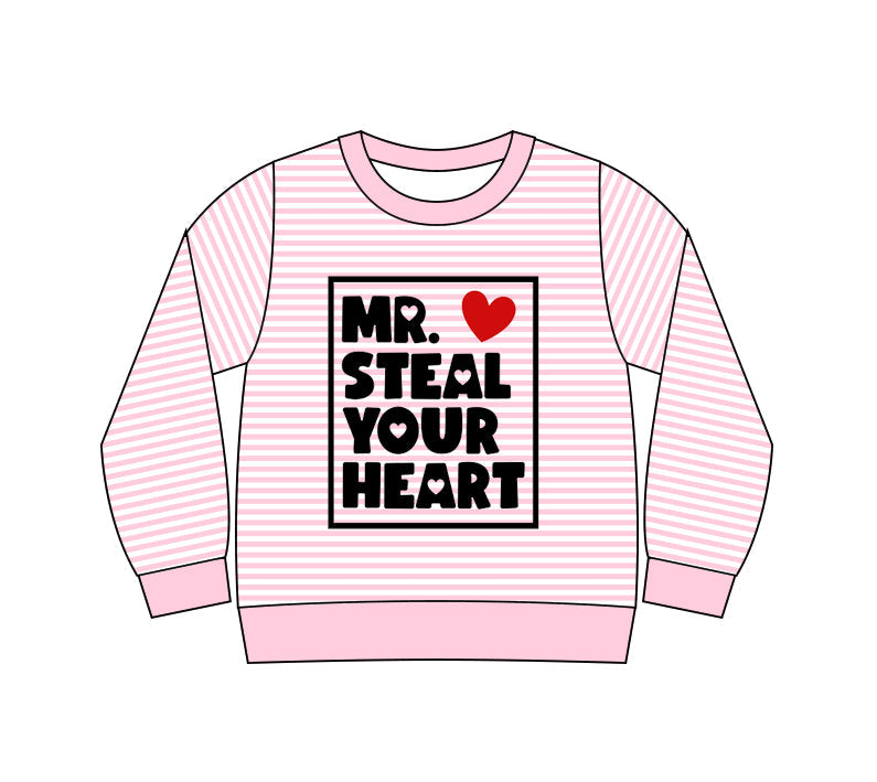 ( Moq 5 ) Preorder Girls Kids Pink Long Sleeves Valentine's Day Heart Shirt