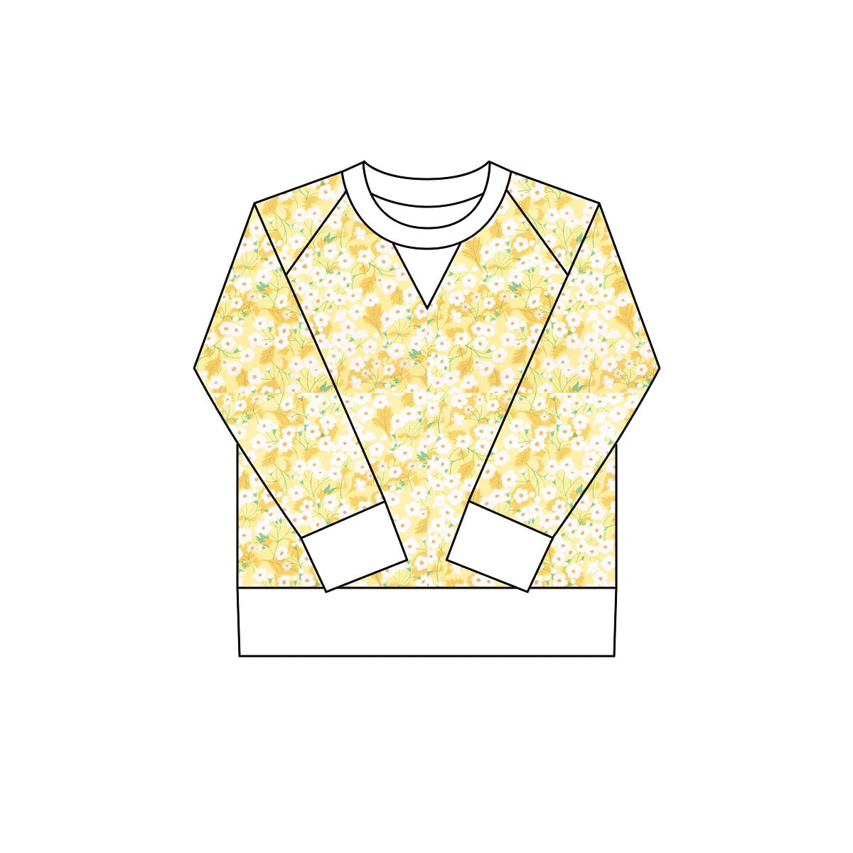 ( Moq 5 ) Preorder Girls Kids Long Sleeves Yellow Flower Yoga Active Shirt Tops