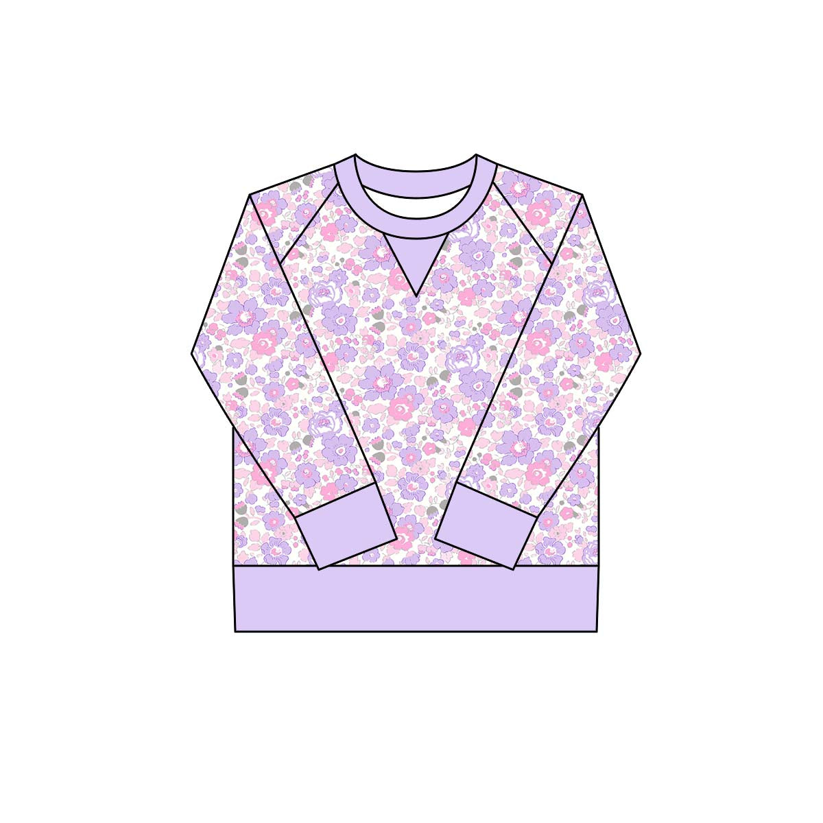 ( Moq 5 ) Preorder Girls Kids Long Sleeves Flower Purple Yoga Active Shirt Tops