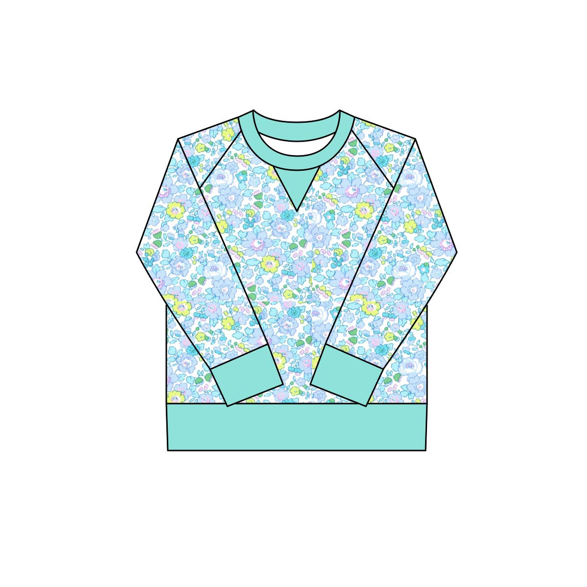 ( Moq 5 ) Preorder Girls Kids Long Sleeves Flower Green Yoga Active Shirt Tops