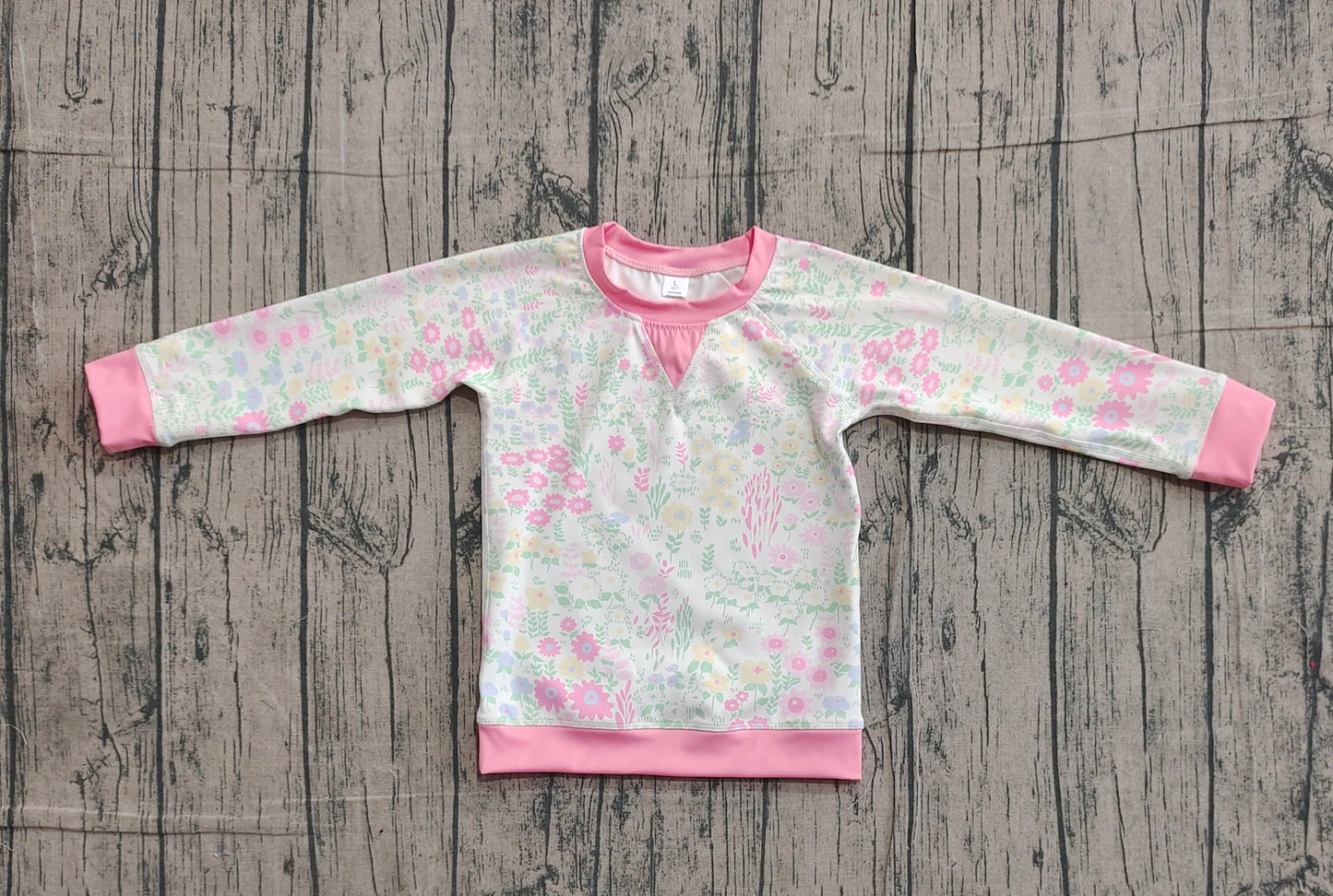 Baby Girls Kids Long Sleeves Floral Pink Yoga Active Shirt Tops RTS