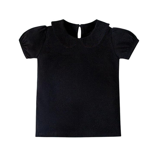 ( Moq 5 ) Preorder Girls Kids Short Sleeves Black Yoga Active Shirt Tops