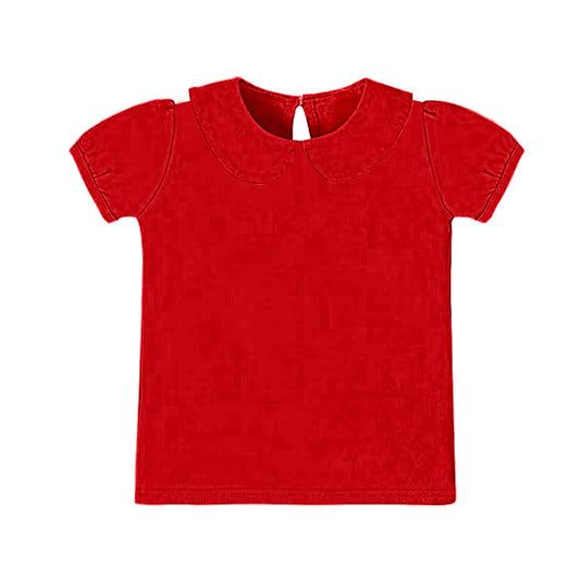 ( Moq 5 ) Preorder Girls Kids Short Sleeves Red Yoga Active Shirt Tops