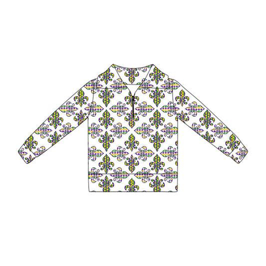 ( Moq 5 ) Preorder Baby Girls Long Sleeves Plaid Anchors Zipper Pullover Tops