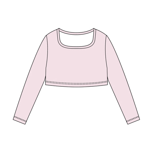 ( Moq 5 ) Preorder Baby Girls Pink Long Sleeves Yoga Active Shirt Tops