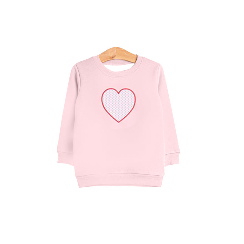 ( Moq 5 ) Preorder Baby Girls Pink Long Sleeve Heart Valentine Shirt Pullover Tops