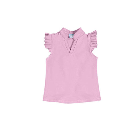 ( Moq 5 ) Preorder Baby Girls Short Sleeves Pink Yoga Active Shirt Tops
