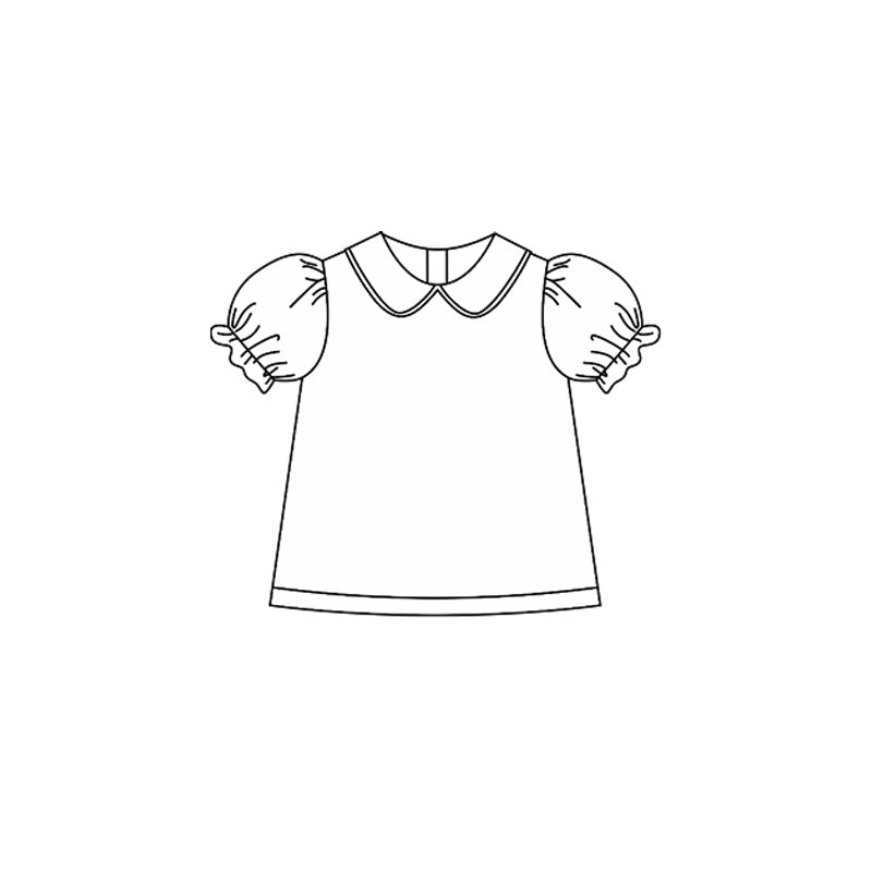 ( Moq 5 ) Preorder Baby Girls Kids White Short Sleeves Shirt Tops