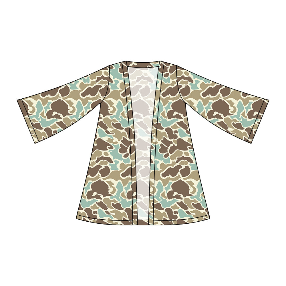 ( Moq 5 ) Preorder Baby Girls Kids Long Sleeve Green Camo Cardigan Tops
