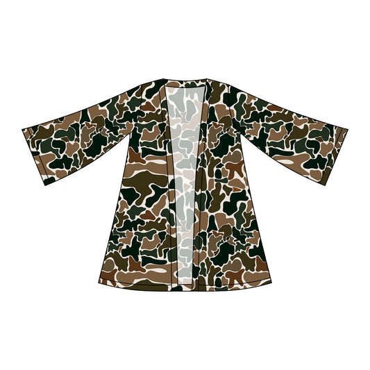 ( Moq 5 ) Preorder Baby Girls Kids Long Sleeve Brown Green Camo Cardigan Tops