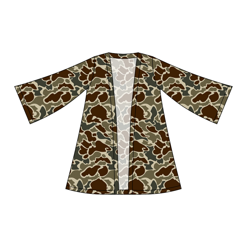 ( Moq 5 ) Preorder Baby Girls Kids Long Sleeve Dark Green Camo Cardigan Tops