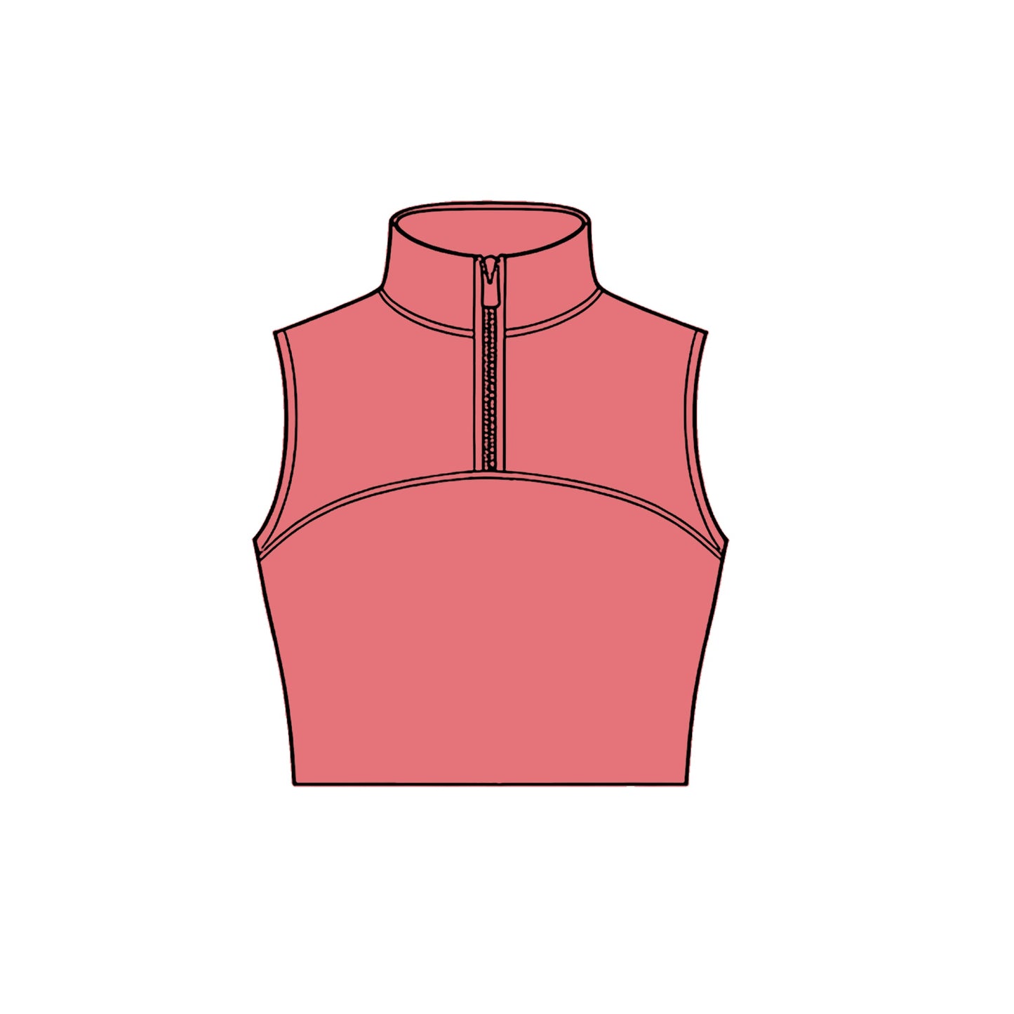 ( Moq 5 ) Preorder Baby Girls Kids Sleeveless Zipper Yoga Tank Tops