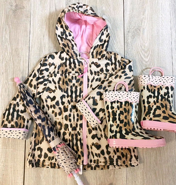 ( Moq 5 ) Preorder Baby Girls Kids Long Sleeve Leopard Hoodie Zipper Jacket Coat