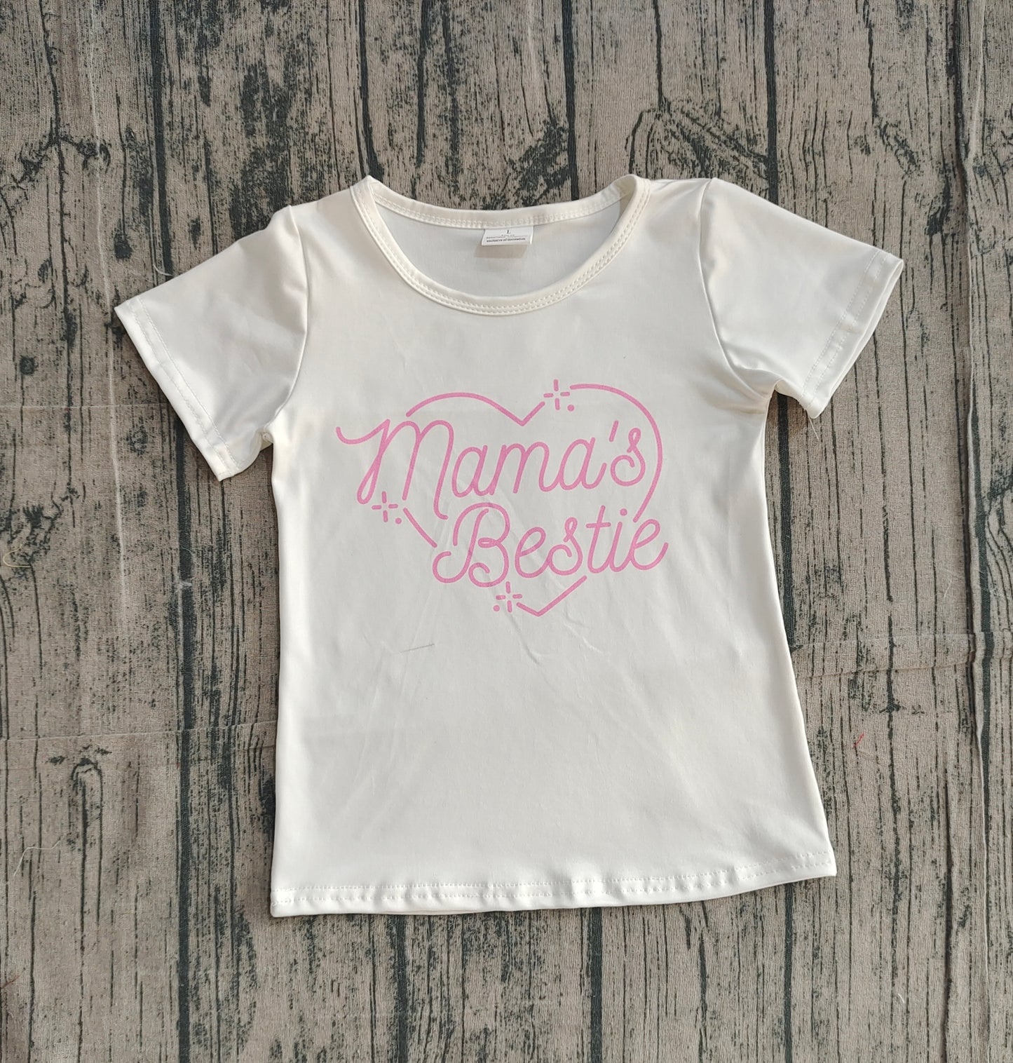 Baby Girls Short Sleeves Mama's Bestie Shirt Tops RTS