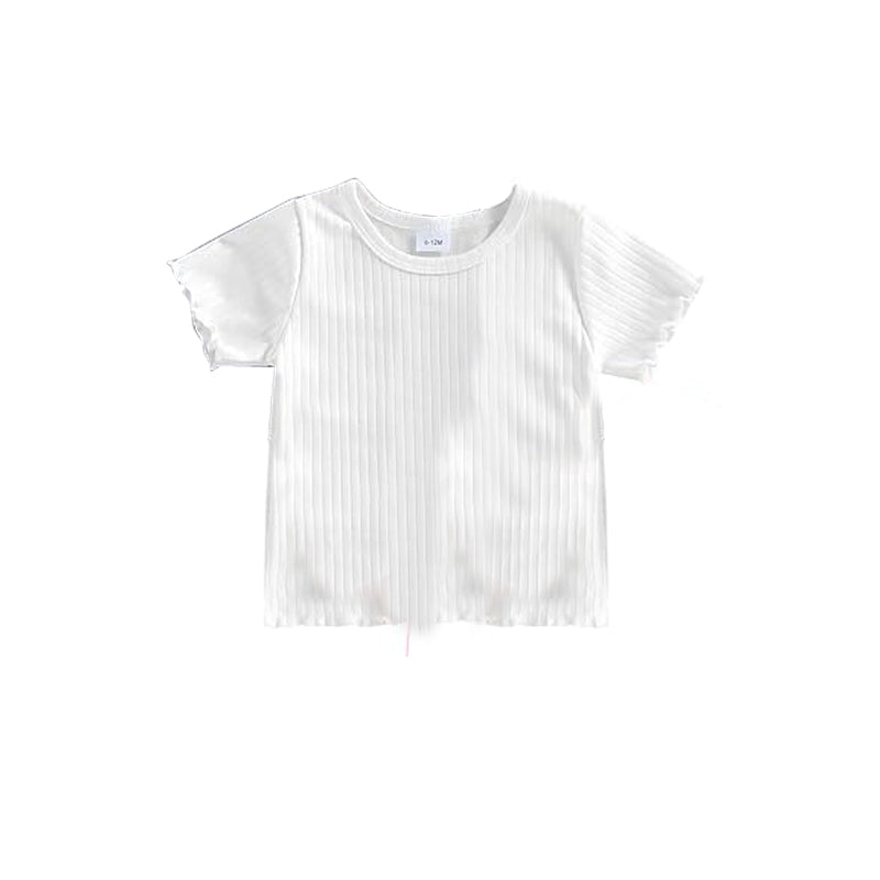 ( Moq 5 ) Preorder Baby Kids White Short Sleeves Tee Summer Shirt Tops